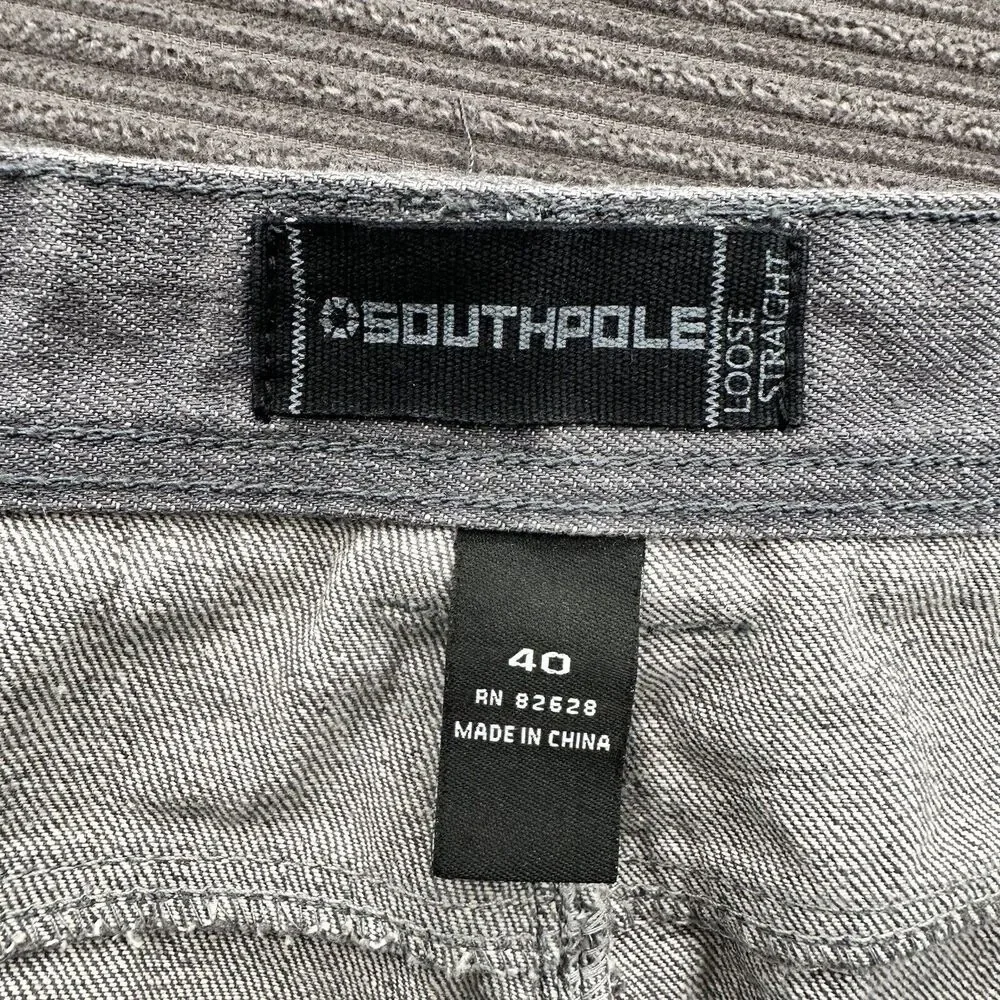 SouthPole Loose Straight Jeans Men 40/32 (Measured 38/32) Gray Cotton‎ Baggy.